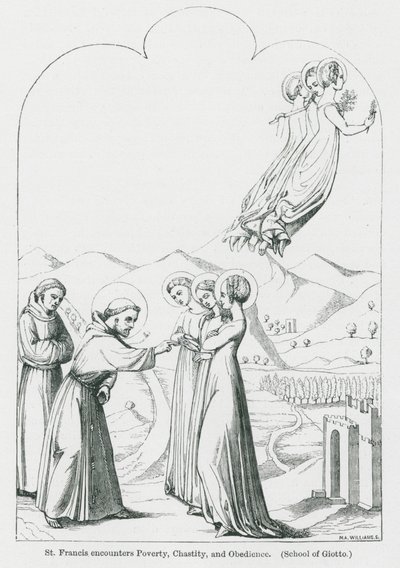 St Francis Encounters Poverty, Chastity, and Obedience by Anna Brownell Jameson
