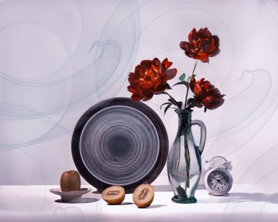 Red Peonies Still Life by Anna Qu