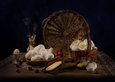 Rustic Farm Fresh Eggs by Anna Qu