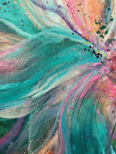 Vibrant Abstract Bloom by Anna Viklund