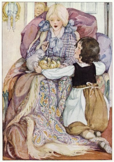 Klara Was Holding the Little Kittens in Her Lap by Anne (after) Anderson