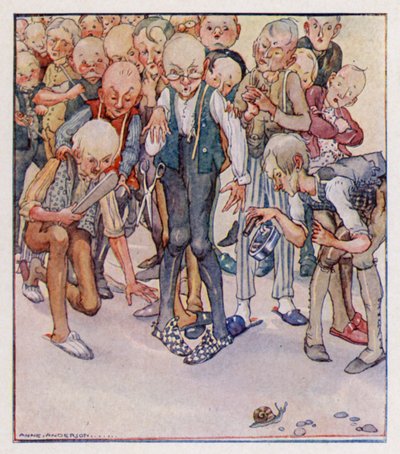 Nursery rhyme: Four-And-Twenty Tailors Went To Kill A Snail by Anne (after) Anderson