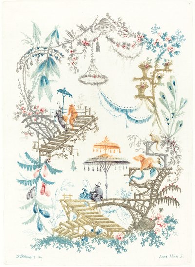 Arabesque with a Double Parasol by Anne Allen after Jean Baptiste Pillement