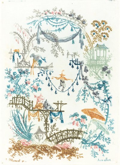 Arabesque with a Tightrope Walker by Anne Allen after Jean Baptiste Pillement