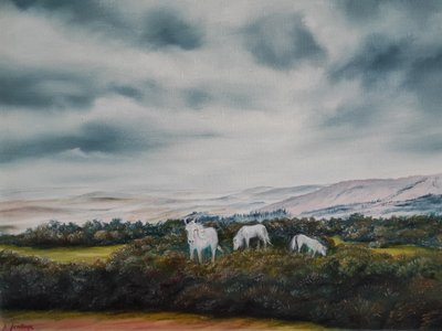 Serene Moorland Ponies by Annette Armitage