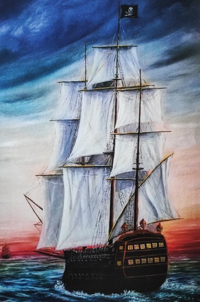 Twilight Pirate Ship by Annette Armitage