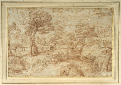 Landscape with the Rest on the Flight from Egypt, after Annibale Carracci by Annibale (studio of) Carracci