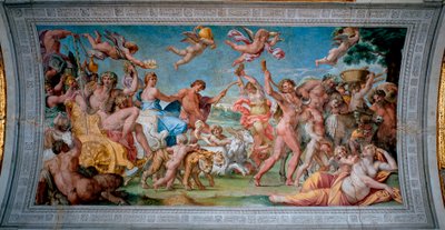 Bacchus on His Tank Returns from India and Meets Ariane by Annibale Carracci