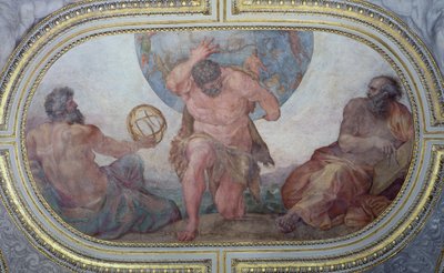 Hercules Supporting the World Flanked by Euclid and Ptolemy, from the 