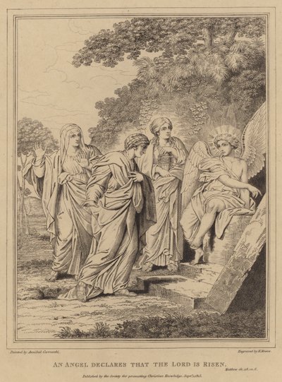 An Angel declares that the Lord is risen, Matthew by Annibale after Carracci