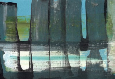 Abstract Blue Green Layers by Annick