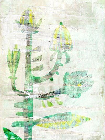 Textured Green Blooms by Annick