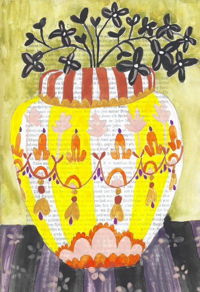 Vibrant Striped Vase by Annick