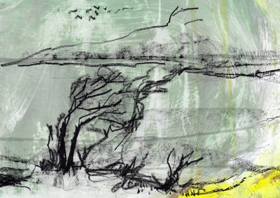 Windblown Tree Sketch by Annick