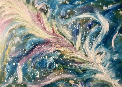 Sparkling Blue Feathers by Annika Tiren