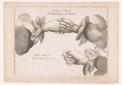 Allegorical Representation with Greeting Hands and a Hand Making an Obscene Gesture by Anonymous