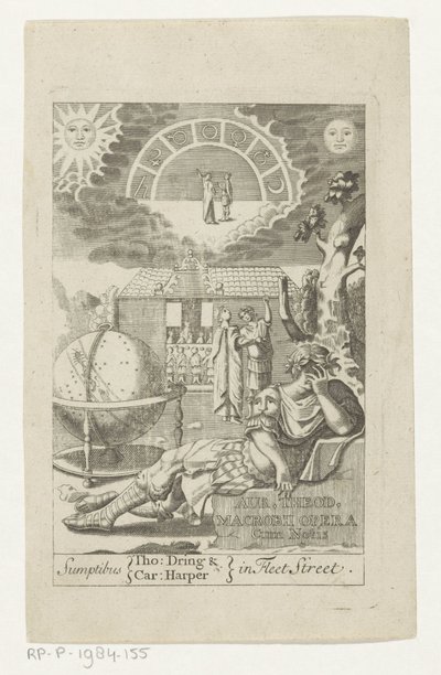 Ambrosius Theodosius Macrobius Leaning on Stone Next to Globe by Anonymous