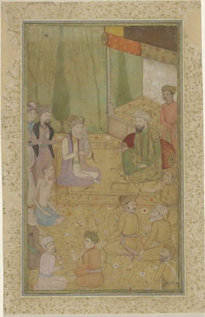 Ascetic Sitting Before a Prince and His Court by Anonymous