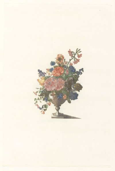 Flower Vase with Flowers and Mallow by Anonymous