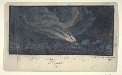 Fire in a Landscape in Central Java, 1825 by Anonymous