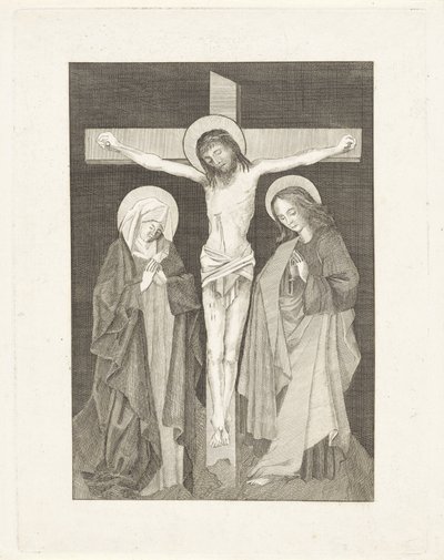 Christ on the Cross, with Mary and John on Either Side by Anonymous