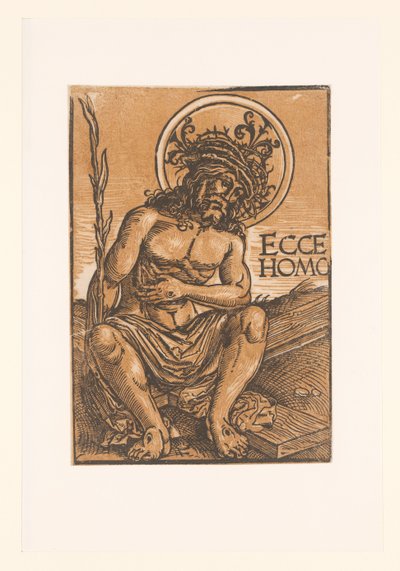 Christ as the Man of Sorrows, Sitting on the Cross by Anonymous