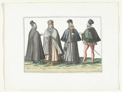 Three Men and a Woman Dressed in Foreign Fashion, ca. 1580 by Anonymous