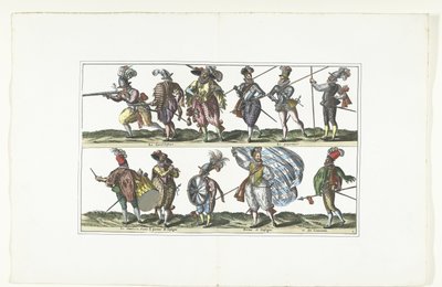 Double Plate with Eleven Armed Citizens in Uniform According to the Fashion in Antwerp, ca. 1580 by Anonymous