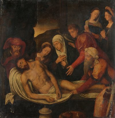 Entombment of Christ with Joseph of Arimathea and Nicodemus, Mary Magdalene, the Virgin and Saint John the Evangelist by Anonymous