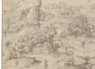 Fantasy Landscape with a Steep Rock by Anonymous