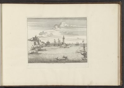 View of the Harbor with a Lighthouse and a Palace in Naples by Anonymous