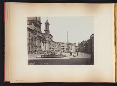 View of Piazza Navona with Fountain in Rome, Italy by Anonymous