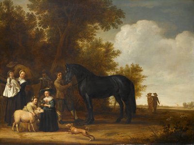 Group Portrait in a Landscape (An Open-Air Party) by Anonymous