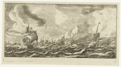 Herring Busses at Sea by Anonymous
