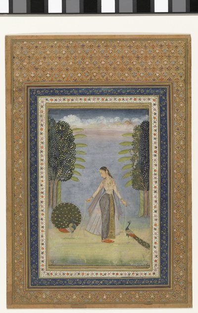 Kakubha Ragini: a Forlorn Lady Walking Amongst Peacocks by Anonymous