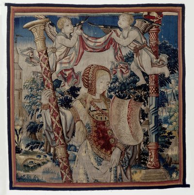 Chastity with Two Putti, Fragment from the Triumph of Chastity over Love (series title: The Triumphs of Petrarch) by Anonymous