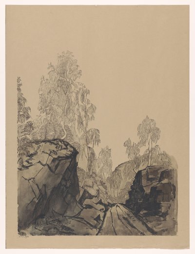 Landscape with Trees and Rocks by Anonymous