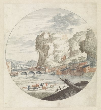 Landscape with River and Rocks by Anonymous