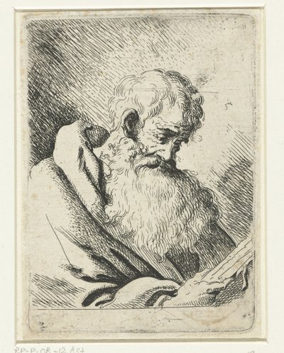 Old Man Reading by Anonymous