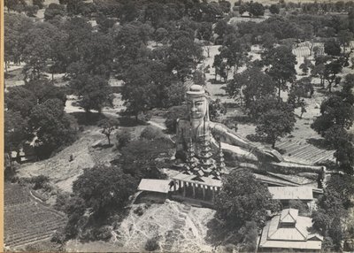 Reclining Buddha Statue and Pagoda, Seen from the Air by Anonymous