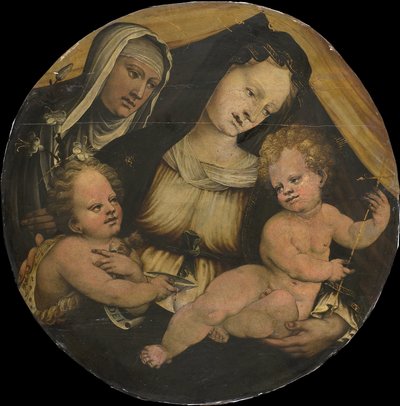 Madonna and Child with the Infant John the Baptist and St Clara by Anonymous