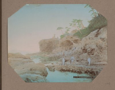 Men and Women on the Coast at Chigogafuchi on Enoshima, Japan by Anonymous