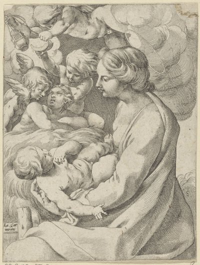 Mary with Child and Angels by Anonymous