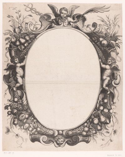Frame with Putti and Fruits by Anonymous