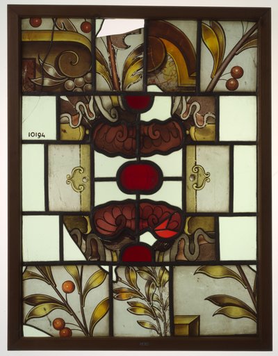 Panel with Colored Panes, Fragments of a Large Composition of Cartouches, Fruits, etc. by Anonymous