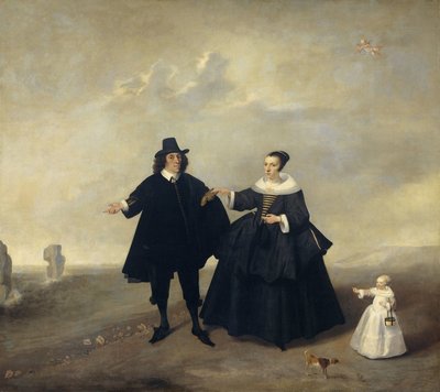 Portrait of a Married Couple with Child, Members of the Beresteyn Family by Anonymous