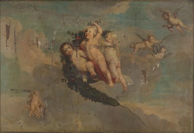 Putti with a Festoon by Anonymous