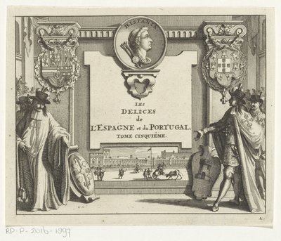 Knights of Spanish Orders with Coats of Arms (Title Page for: Juan Alvarez de Colmenar, Les Delices de l