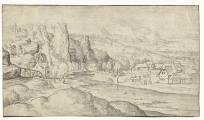 River Landscape with Watermill and Steep Rocks by Anonymous