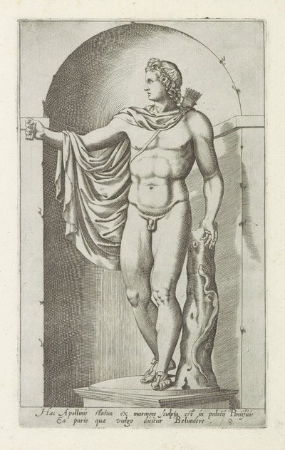 Sculpture of Apollo (title on object: Apollo Belvedere) (series title: Ancient Sculptures in Rome) by Anonymous
